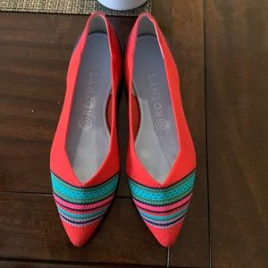 Rothy's Red and Blue Striped Flats